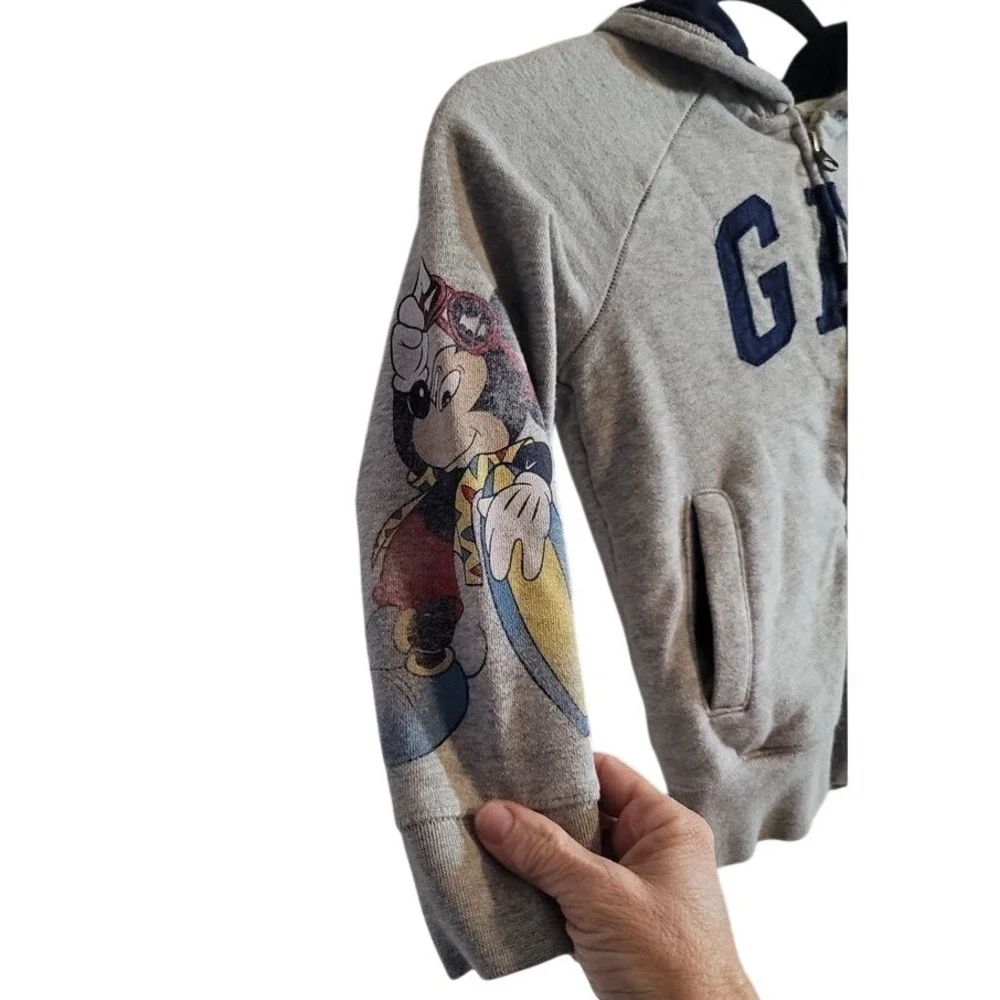 Gap Disney Grey Mickey Mouse Zip‎ Up Jacket Hoodie size 5 Years